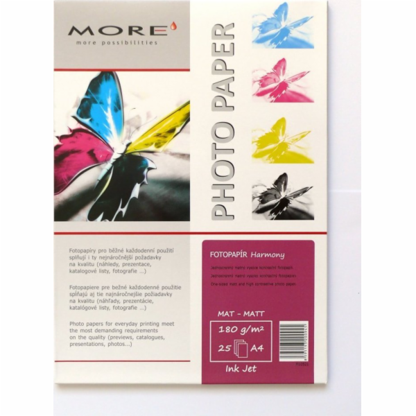 ARMOR&nbsp;Fotopapír&nbsp;MORE&nbsp;Harmony&nbsp;180g/m2;&nbsp;matt,&nbsp;25&nbsp;listů,&nbsp;A4