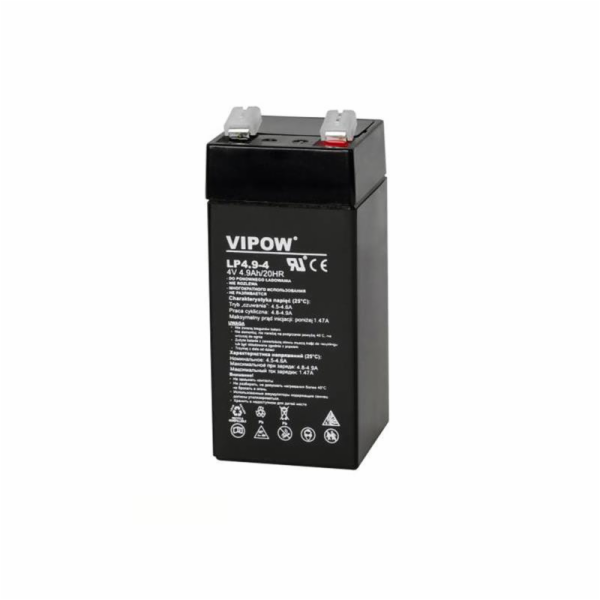 Baterie olověná 4V 4.9Ah VIPOW BAT0271