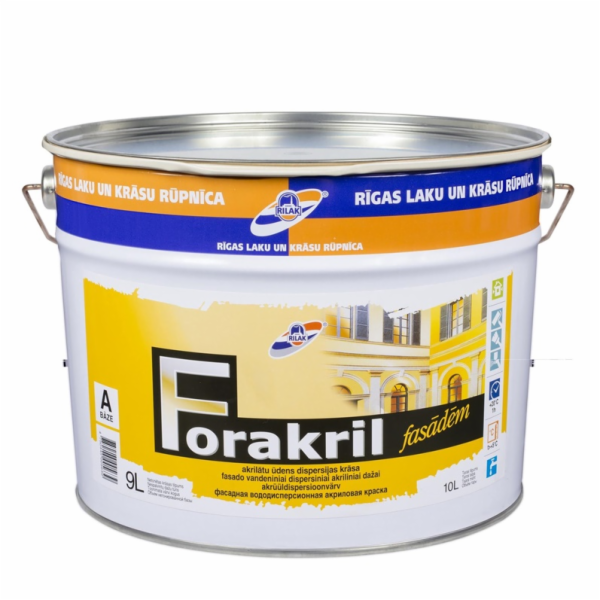 Fasádní barva Rilak Forakril A, bílá, 9l