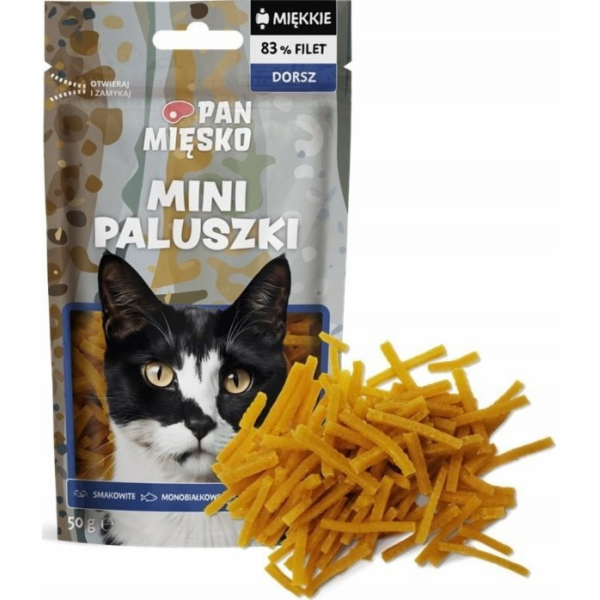 PAN MIĘSKO Mini Cod Fingers - pamlsek pro kočky - 50g