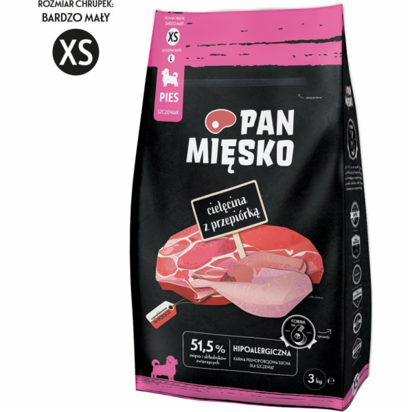 PAN MIĘSKO Veal with quail XS (puppy) - suché krmivo pro ...