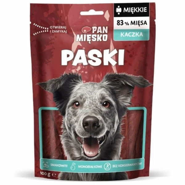 PAN MIĘSKO Stripes Duck - pamlsek pro psa - 100g