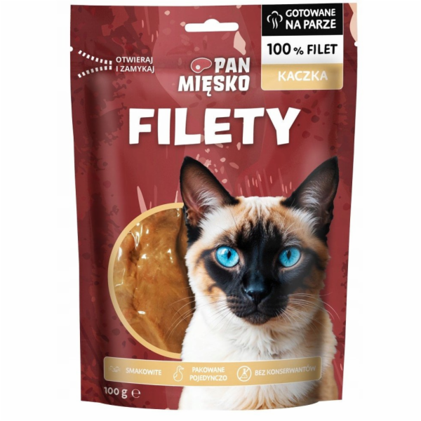 PAN MIĘSKO Duck fillets - pamlsek pro kočky - 100g