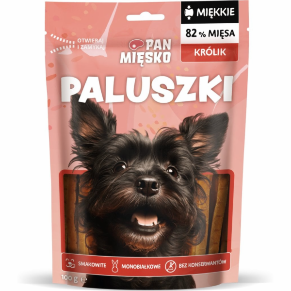 PAN MIĘSKO Sticks Rabbit - pamlsek pro psa - 100g