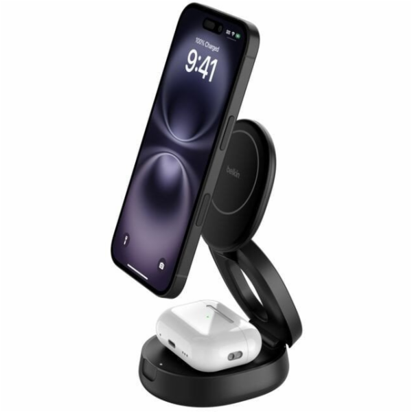 Belkin Boost Charge verstellbare mag.2-in-1 Ld.Qi2 sw. WI...
