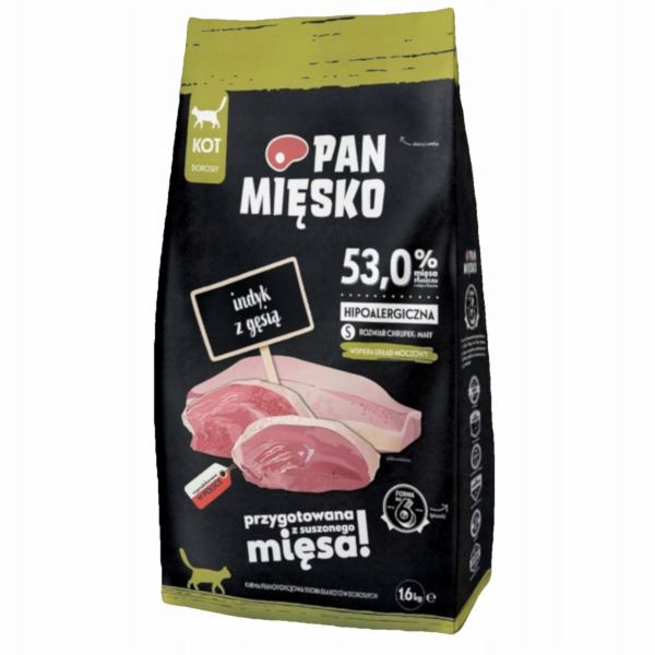 PAN MIĘSKO Turkey with goose S suché krmivo pro kočky - 1...