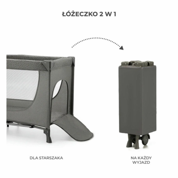 Cestovní postýlka KinderKraft JOY 2 DARK GREY