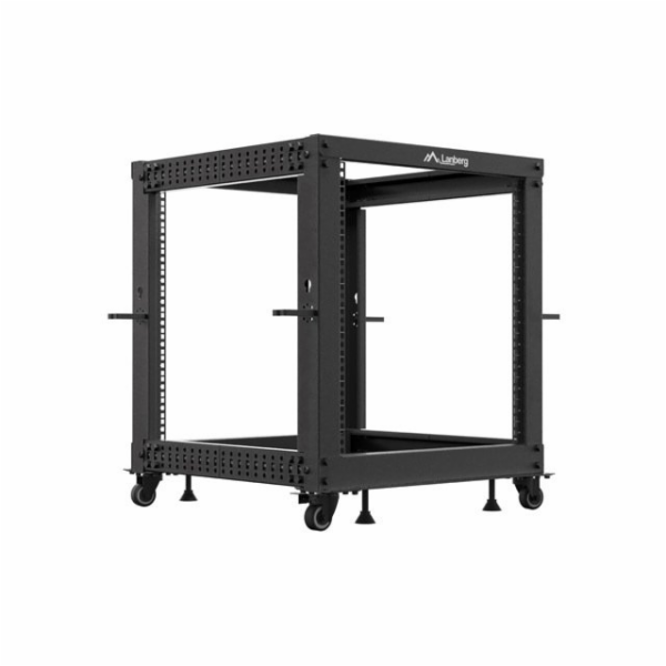 Lanberg Otevřený rack 19" 12U 600x600-1100 nastavitelný č...