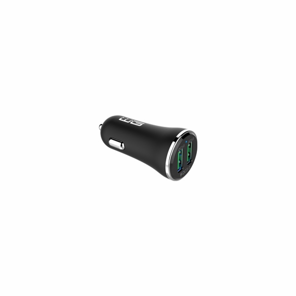 WG - Nabíječka do auta 2x USB-A 36W, QC 3.0 + QC 3.0, černá