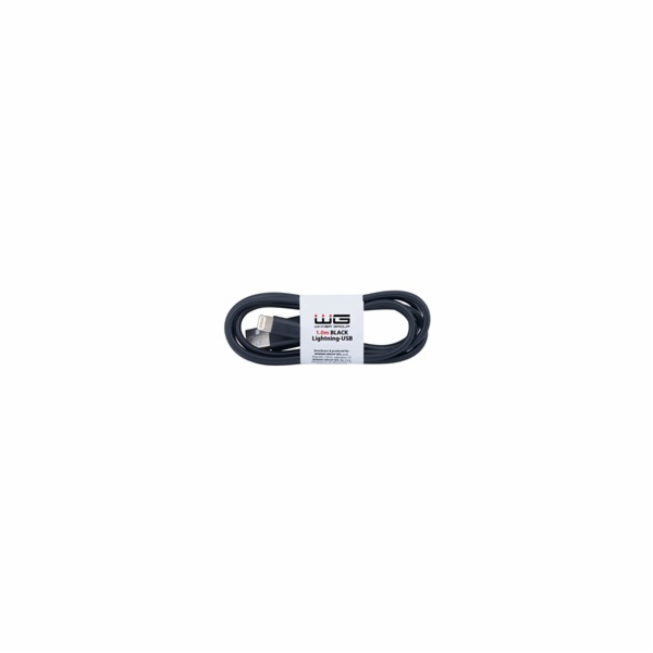 WG - Datový kabel Lightning na USB-A, 1 metr, černá