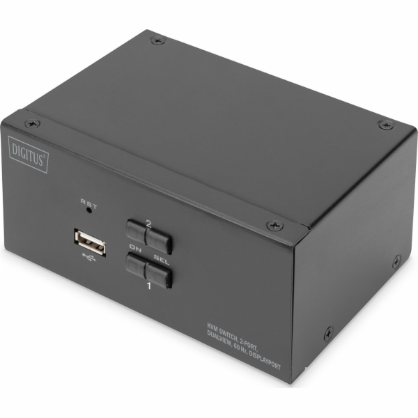 Digitus KVM přepínač 2portový přepínač, duální displej, 4...
