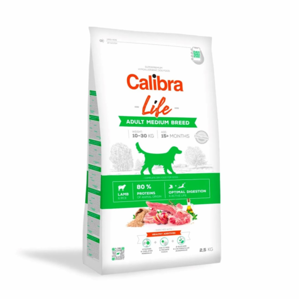 CALIBRA Dog Life Adult Medium Breed Lamb - suché krmivo p...