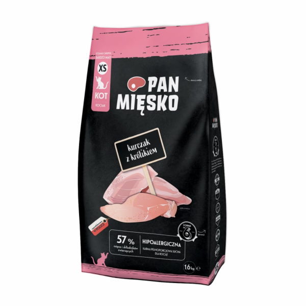 PAN MIĘSKO Chicken with rabbit XS - suché krmivo pro kočk...