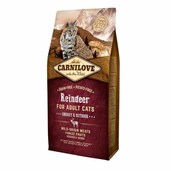 CARNILOVE Cat Adult Energy & Outdoor Reindeer - suché krm...