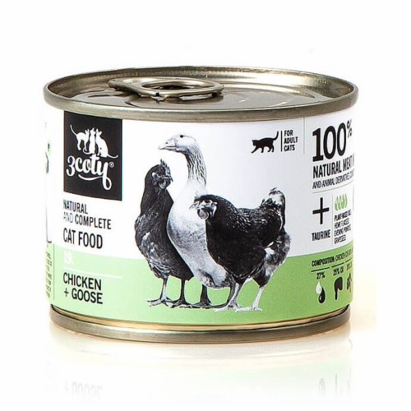 3COTY 19. Chicken and Goose - mokré krmivo pro kočky - 180g
