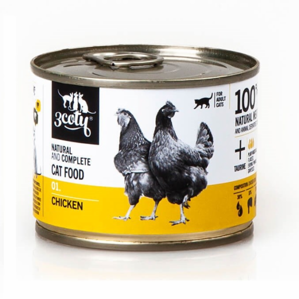 3COTY 01 Chicken - mokré krmivo pro kočky - 180g