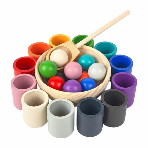 Hračka 2Kids Toys Duhové kuličky a kalíšky 12 barev