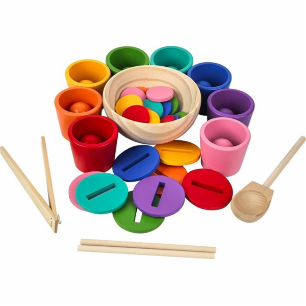 Hračka 2Kids Toys Duhové kuličky, mince a kalíšky 8 barev