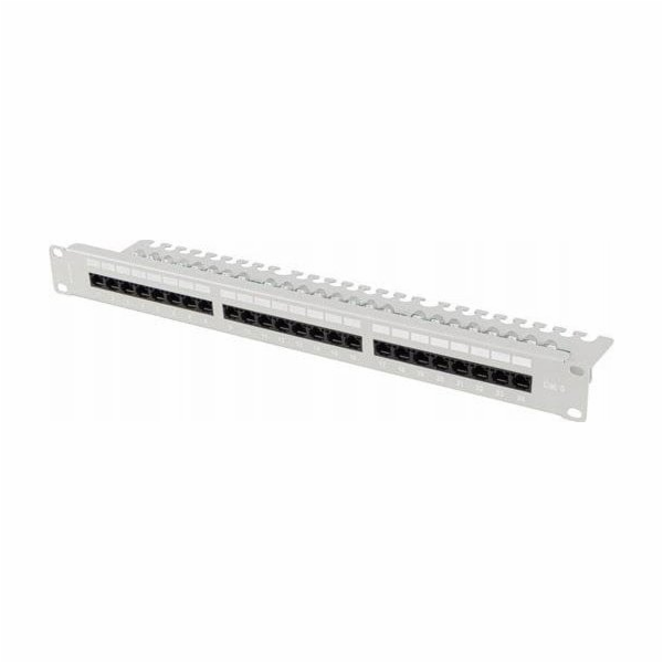 Lanberg Patch panel 24 portů 1U 19" Cat.6 UTP s organizér...