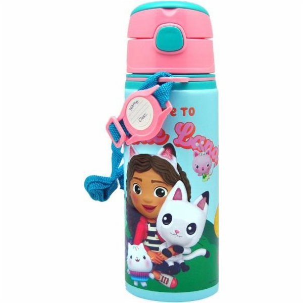 Kids Euroswan Hliníková láhev s uchem 600ml Cat House Gab...