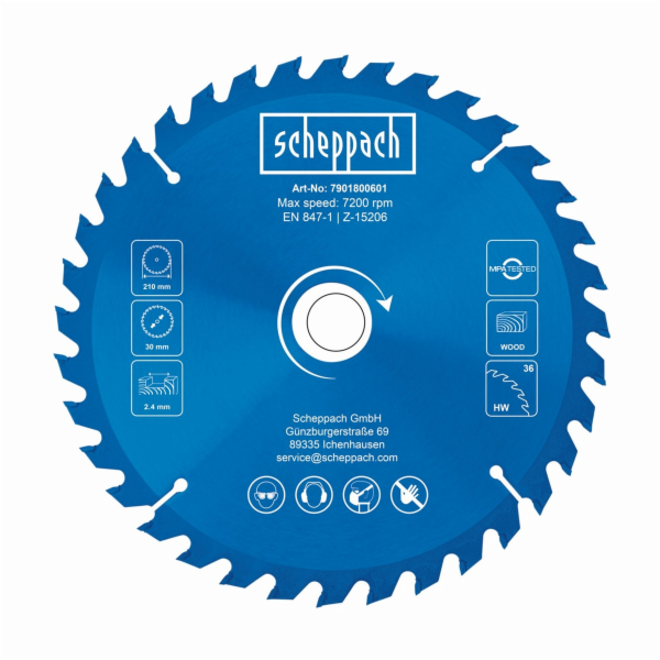 Scheppach pilový kotouč 210/30mm, 36z pro PL 75