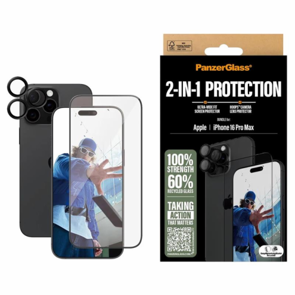 PanzerGlass ochranné sklo UWF + Hoops Bundle pro iPhone 1...