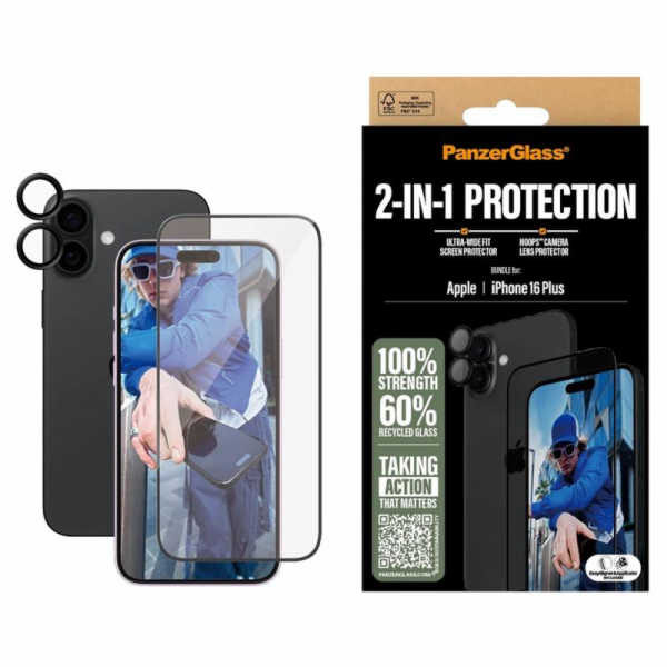 PanzerGlass ochranné sklo UWF + Hoops Bundle pro iPhone 1...