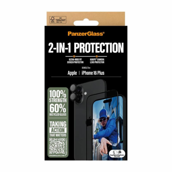 PanzerGlass ochranné sklo UWF + Hoops Bundle pro iPhone 1...