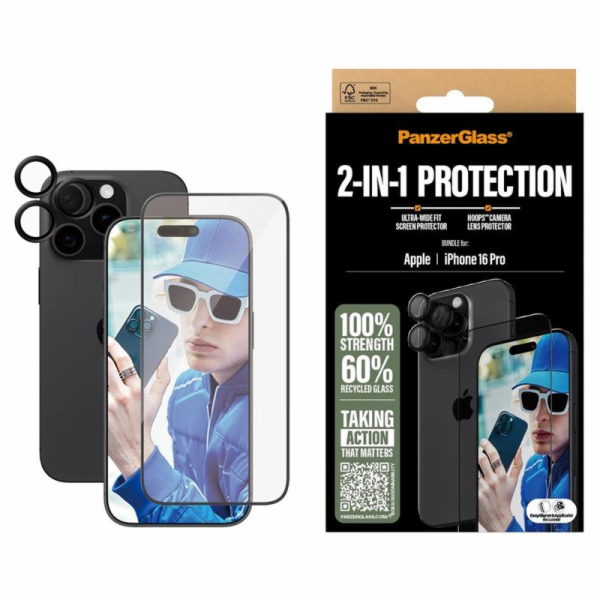 PanzerGlass ochranné sklo UWF + Hoops Bundle pro iPhone 1...