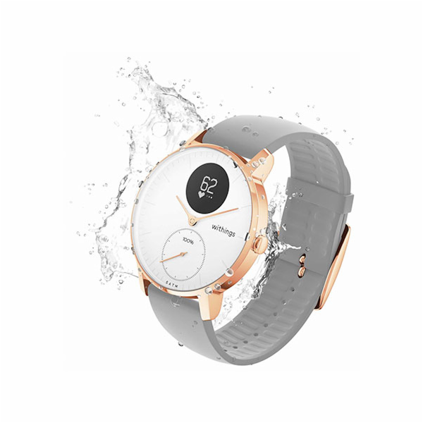 Withings Steel HR (36mm) Rose Gold w/ Grey Silicone wrist...