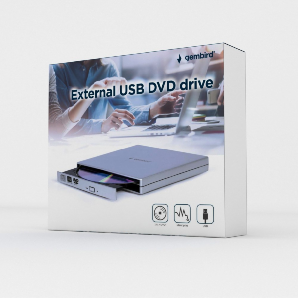 Gembird DVD-USB-021-SV Externí DVD mechanika, stříbrná