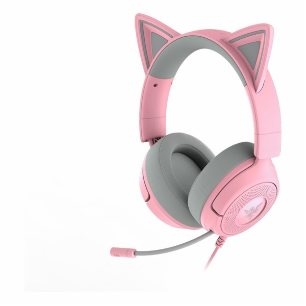 Razer Kraken Kitty V3 X Quartz (rosa/grau, 3,5-mm-Klinken...