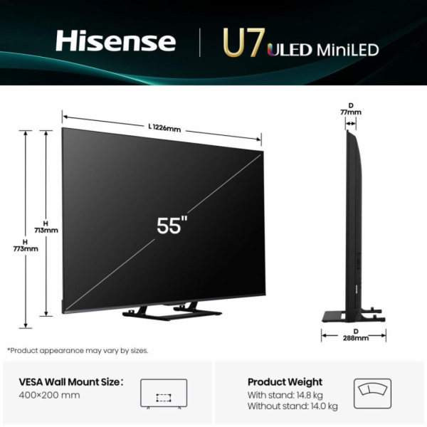 Hisense 55U7Q, LED-Fernseher