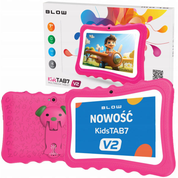 Tablet KidsTAB7 V2 BLOW 4/32GB różowe etui 2MP