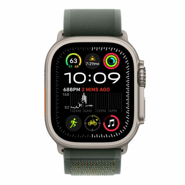 Apple Watch 49mm Green Trail Loop - S/M - Natural Titaniu...