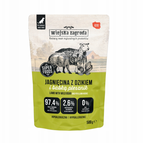 WIEJSKA ZAGRODA Lamb with wild boar - vlhké krmivo pro ps...