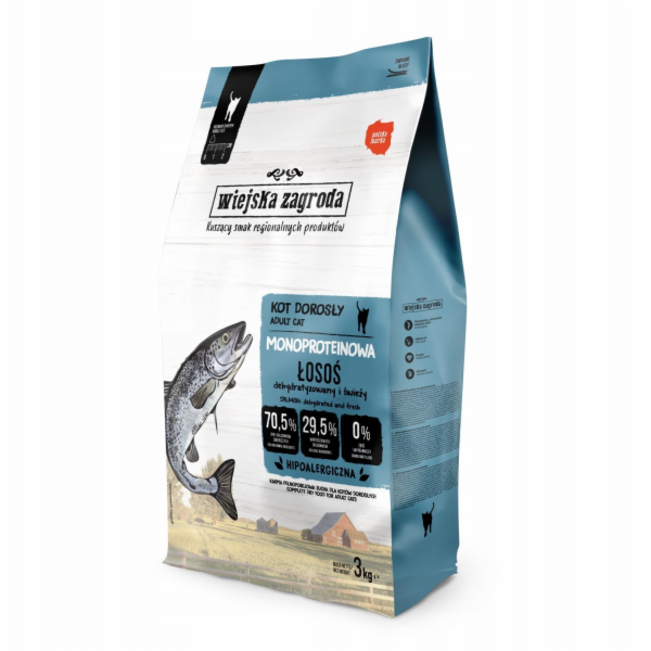 WIEJSKA ZAGRODA Monoprotein Salmon - suché krmivo pro koč...