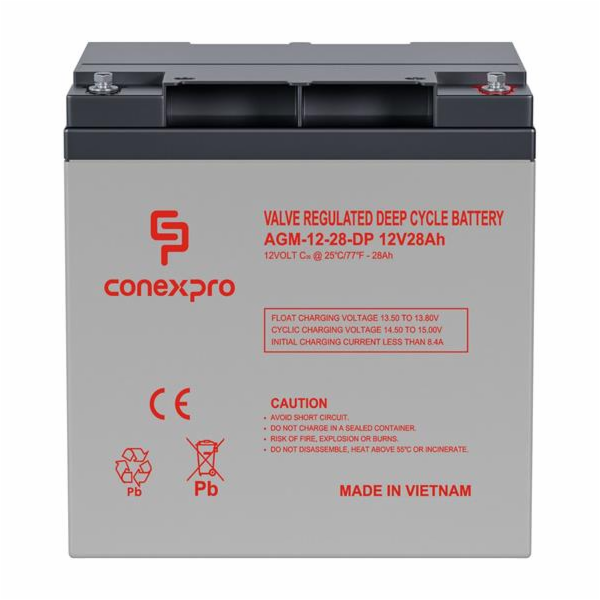 Baterie Conexpro AGM-12-28-DP VRLA AGM 12V/28Ah, T12 , De...