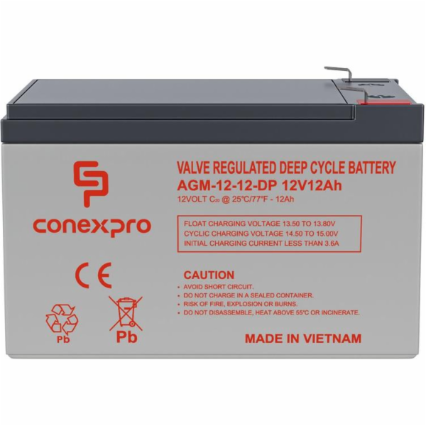 Baterie Conexpro AGM-12-12-DP VRLA AGM 12V/12Ah, F2, Deep...