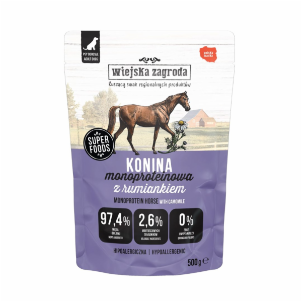 WIEJSKA ZAGRODA Monoprotein Horsemeat - vlhké krmivo pro ...