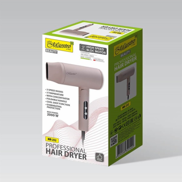 Maestro MR-232 Fén na vlasy 2000 W Růžový