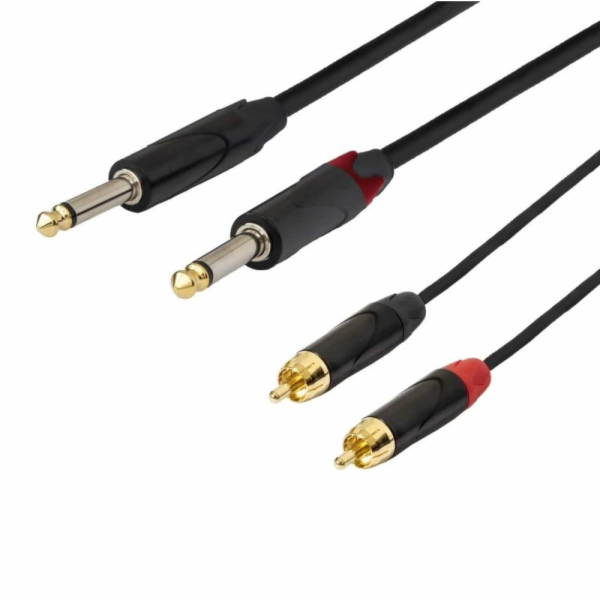 SSQ RCAJM5 - Kabel 2x RCA - 2x Jack Mono 6,3 mm 3 m Černá