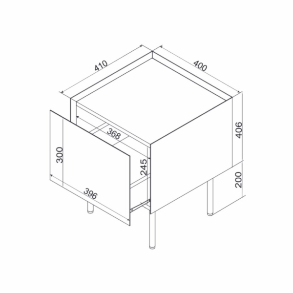 Cama FELLINI 400140 noční stolek 1 zásuvka/zásuvek Barva ...