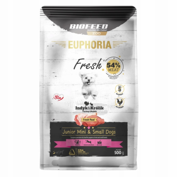 BIOFEED Euphoria Fresh Junior Turkey with rabbit XS/S - s...