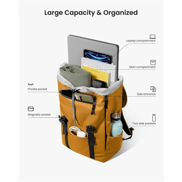 TomToc batoh Vintpack TA1 22L - Yellow