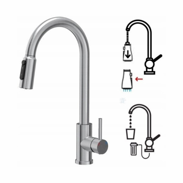 Steiner CINDY SteelQ třícestná ocelová kuchyňská baterie ...