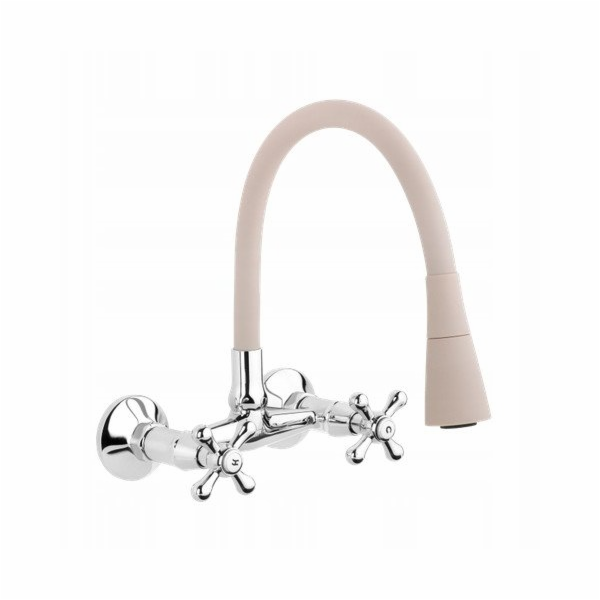 Invena Nástěnná kuchyňská baterie Roma, béžová/chromová B...
