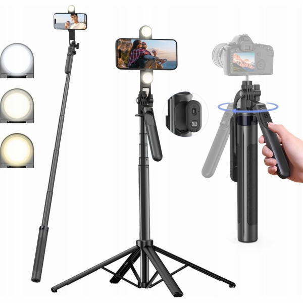 Hurtel Selfie tyč WH181D-Y1S, teleskopický stativ 1,75 m,...
