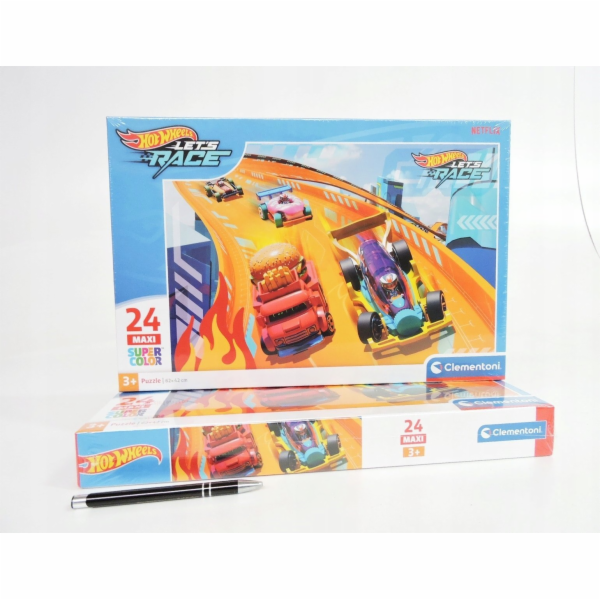 Delione Clementoni Hot Wheels, 62 cm x 42 cm, 24 dílů.