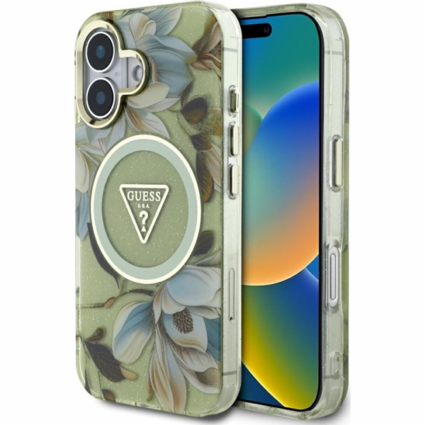 Guess Pouzdro Glitter Flowers Triangle Buttons MagSafe pr...